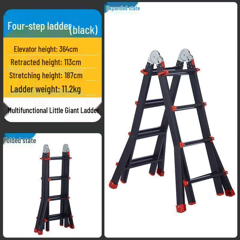 Multifunctional Telescopic A-frame Ladder with Carbon
