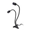 Table Lamp Holder E27/E26 Black Double Headed 360 Degree Adjustable Durable Material Clip Lamp