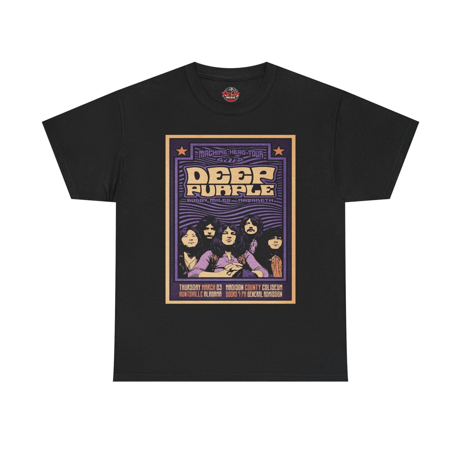 Deep Purple Mar 23 Madison County Coliseum AL Retro Concert Poster T-Shirt XXXL