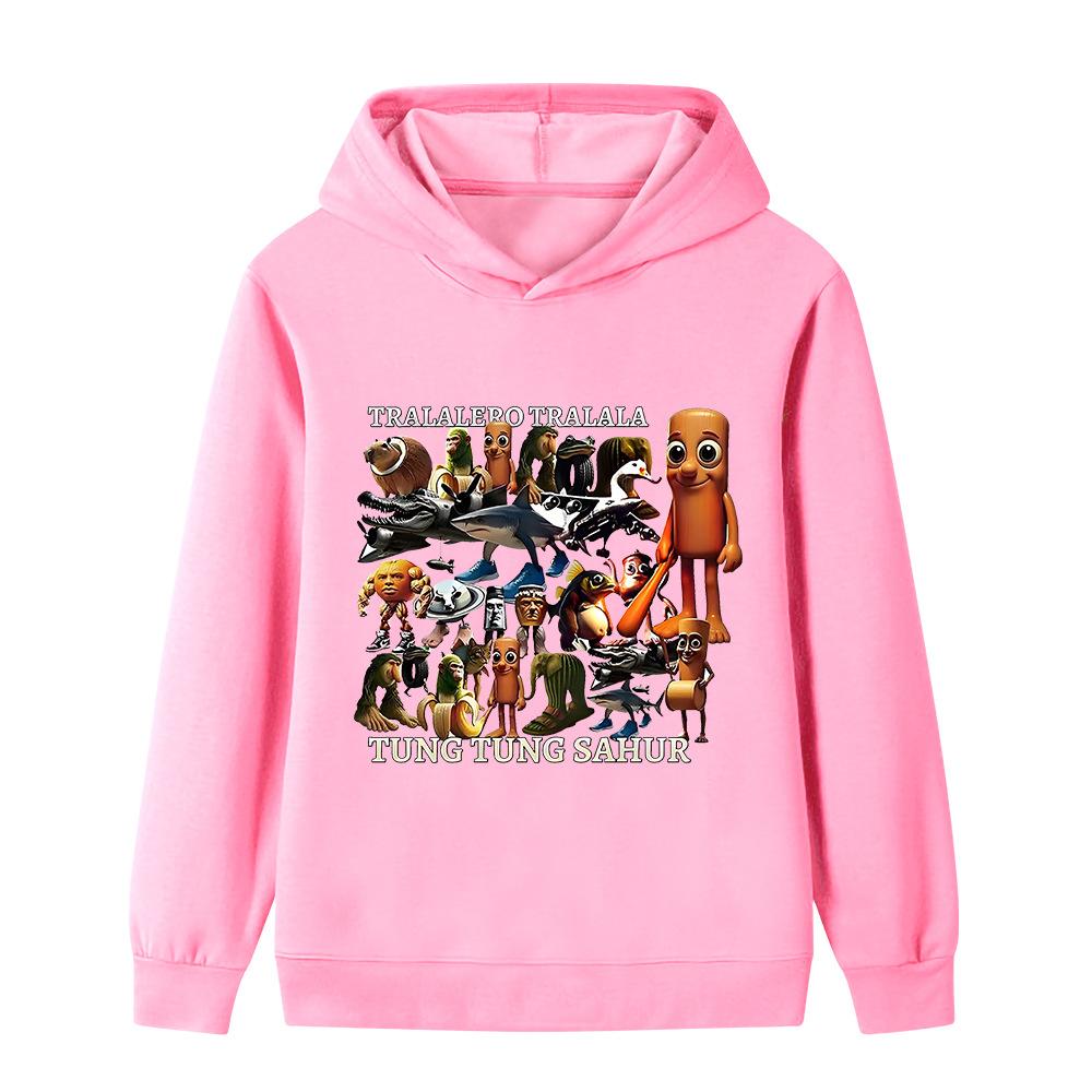Dziecięca włoska zgnilizna mózgu Zwierzęta Zabawny nadruk Pulowerowa bluza z kapturem Jesień i Zima Moda outdoorowa Ciepła bluza z kapturem dla chłopców i dziewcząt
