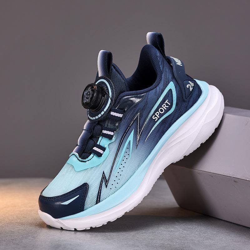 Classmates Boys 25 Spring Children's Rotary Buckle Sneakers Medium and Older Children's Breathable Mesh Sports Running Shoes