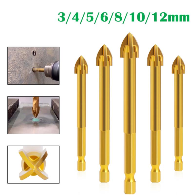 Hexagon Cross Galvanized Drill 3 4 5 6 8 10 12mm Drilling Drill For Ceramic Cement Wall Glass 6.35mm