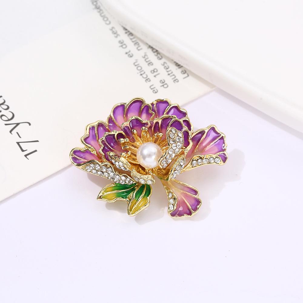 Broche Pivoine Chinoise Élégante: Corsage de Perles Haut de Gamme pour Manteaux, Cheongsams et Hanfu