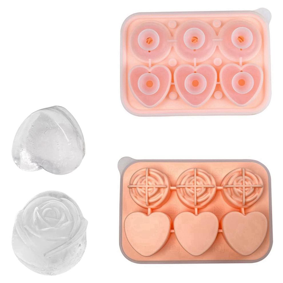 Roses Ice-Cube Mold, Heart Shape Tray, Silicone Ice Mold