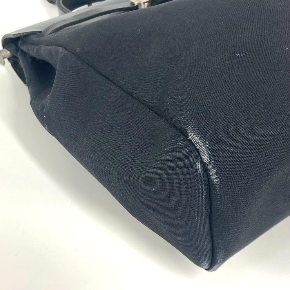 HERMES Herbag ad PM Handbag Tote Bag Hand Bag Leather/Canvas Black