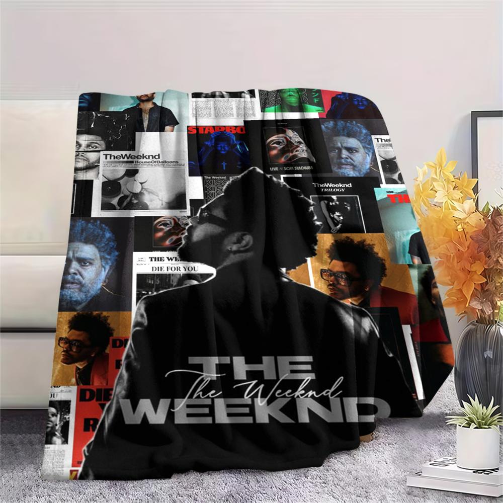 1PC The Weeknd Print Flannel Blanket, High quality Comfortable for All Seasons, Home Decor, Warmth and Comfort, Perfect for Christmas Gifts