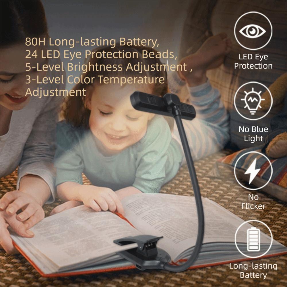 Rechargeable USB Rechargeable Reading Lamp Flexible Design 3 Colors Reading Light Easy Clip 14 LEDs Book Lamp Night Reading