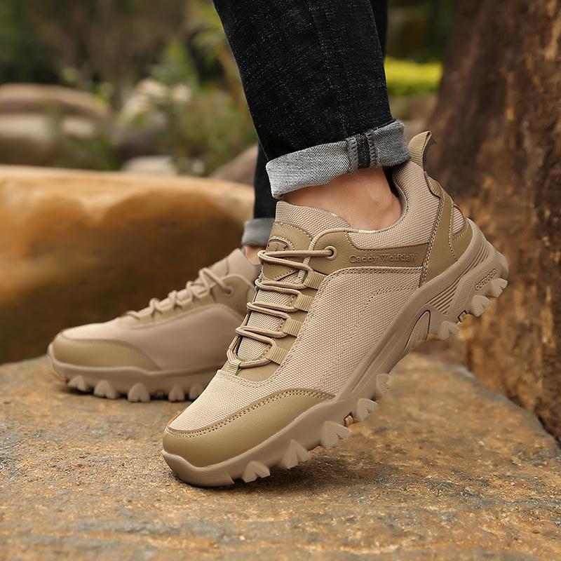 Men Sneakers lace up fashion Hiking Shoes For Men black Outdoor Mountain Boots Climbing Sneakers Autumn Shoes big size 48