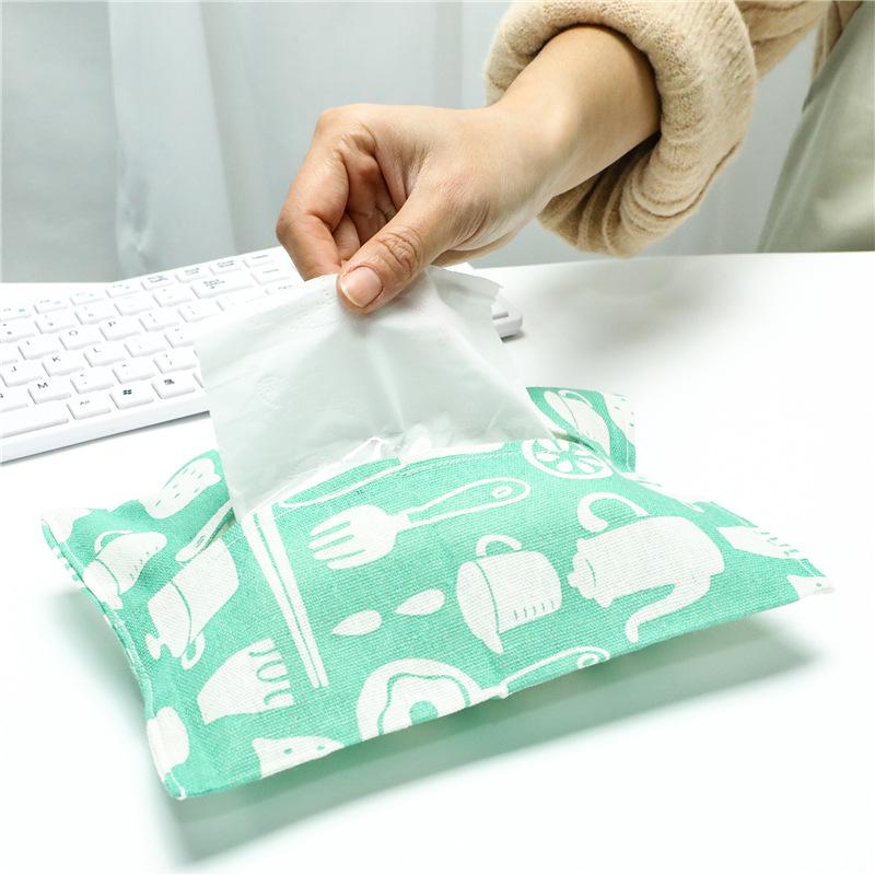 Cotton Linen Tissue Box Tissue Box Table Cloth Tissue Storage Bag Paper Bag