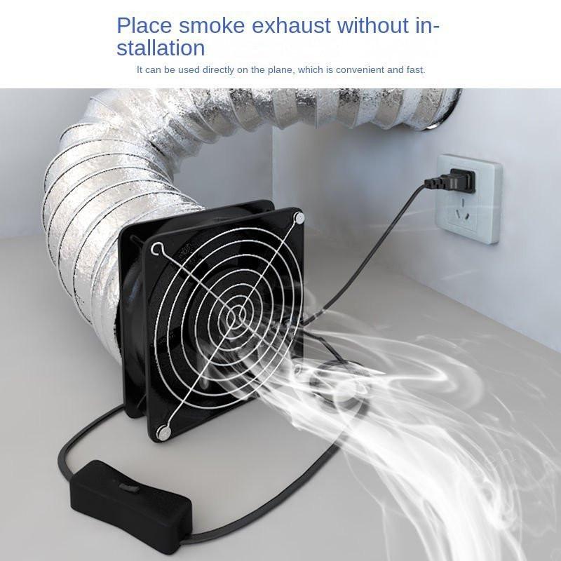 12*12*3.8cm Smoke Absorber ESD Fume Extractor Fan Pipe Duct Exhuast Fan Adjustable Speed Solder Household Pipe Tub Ventilation Fan