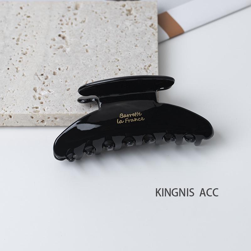 

French-Style Large Acetate Hair Clip: Elegant Summer Accessory for Women чорний