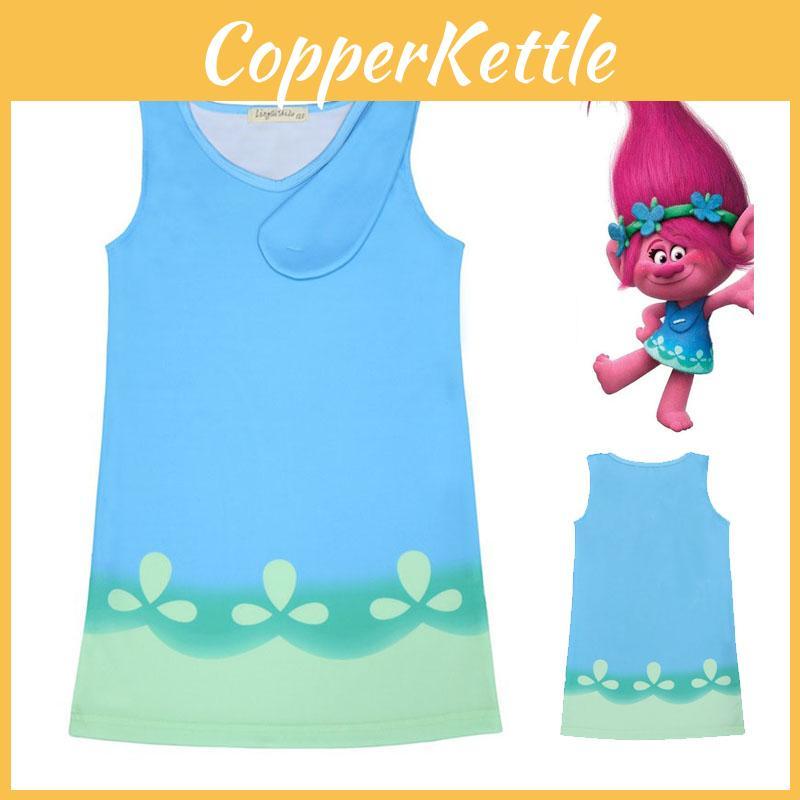 Entzückendes Trolls Poppy Cosplay-Kostüm für Kinder Perfekt für Geburtstagsfeiern