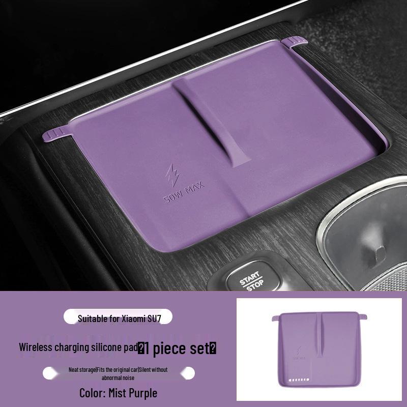 Anti-slip Silicone Pad for Xiaomi SU7 Wireless Charger - Dustproof, Heat Dissipation, Car Console Accessory