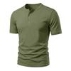 Men’s Short Sleeve Henley Shirt with Button Placket Casual Slim Fit Athletic Basic Solid Crew Neck Tee for Everyday Wear
