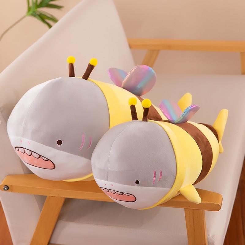 Bee Shark Plush Toy Funny Stuffed Animal Pillow Gift