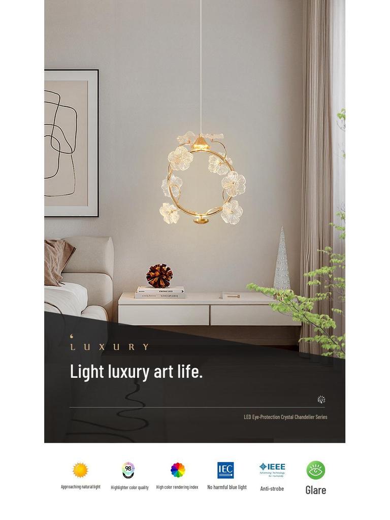 Nordic Crystal Bedside Pendant Lamp - Creative and Simple Lighting for Bedroom, Bar, Study, or Restaurant.