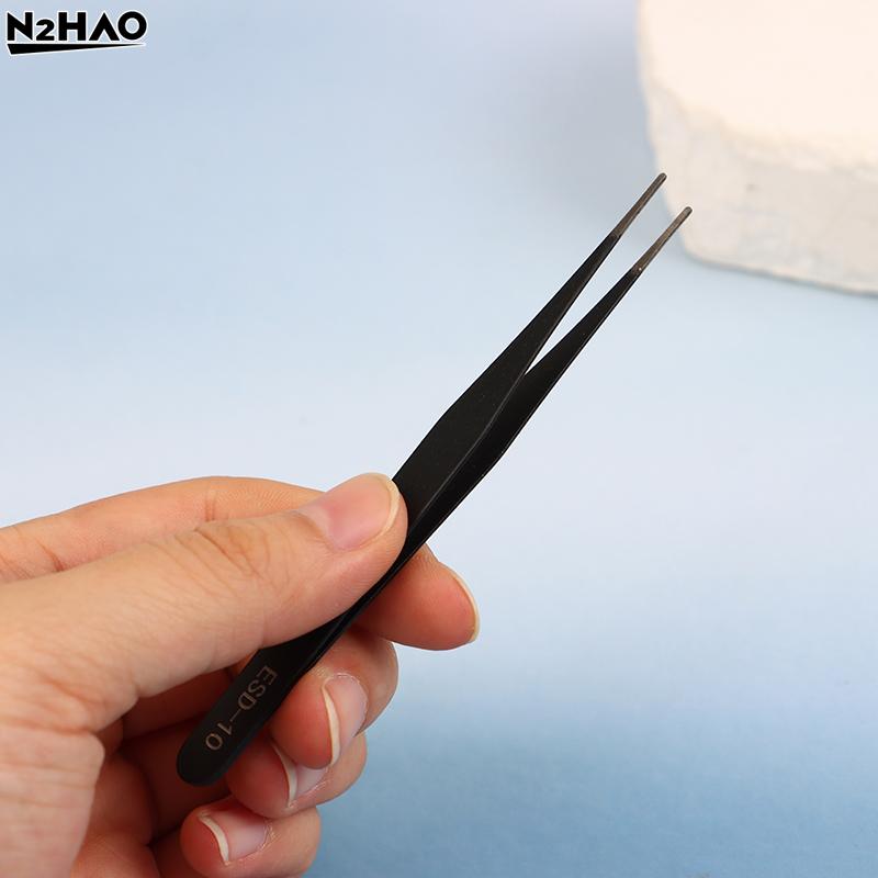 Precision ESD Anti-static Tweezers Set -6-pc Durable Stainless Steel Tool For Electronic Repair And Process Modeling, Bending&St