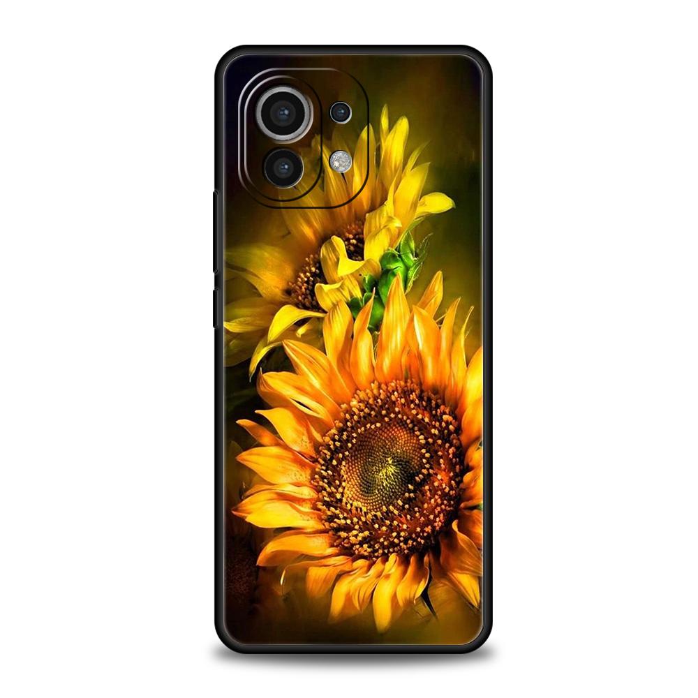 

Чехол для телефона подсолнух для Xiaomi Mi 14 13 12 11 Ultra 13T 12T Poco C51 F3 F4 F5 X3 X4 NFC M3 Pro Lite 5G Силиконовый Чехол Сумка Poco X3 NFC