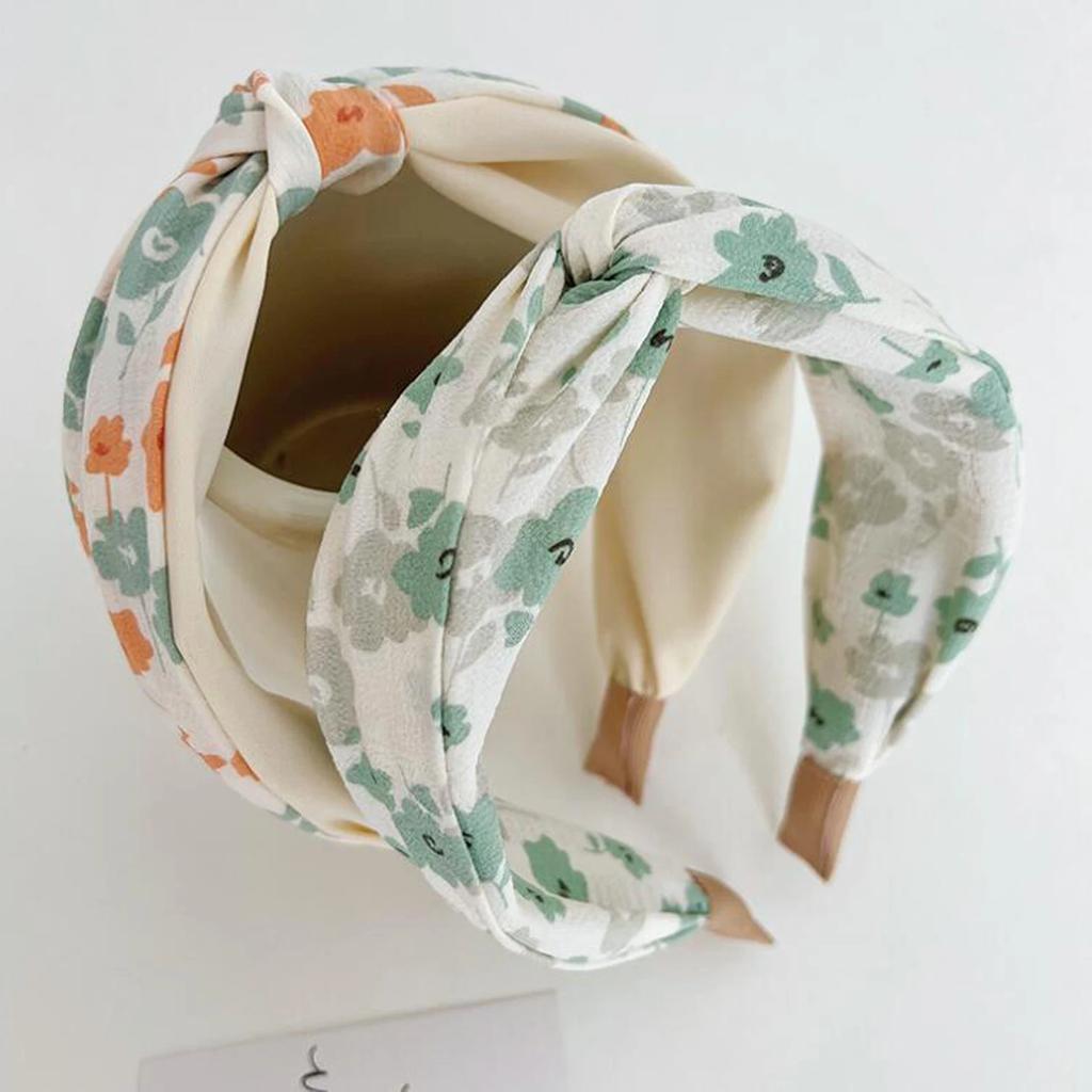 New Fashion Headband For Women Wide Side Flower Headwear Light Color Summer Turban Girls Hair Accessories