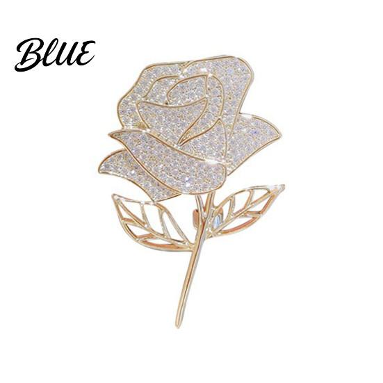 Decorative Bag Pin Women Brooch High-Gloss Rhinestone Inlay Sparkling Rose