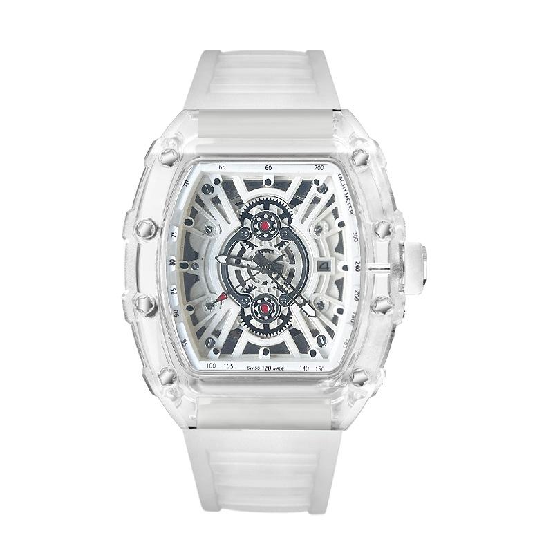 Lässige Mode High-End Automatische Quarz Hohl Luminous Wasserdichte Tonnenförmige 1703 Herrenuhr