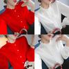 Long Sleeve Shirt For Women With Panneling And Stand Collar For Spring Wear
