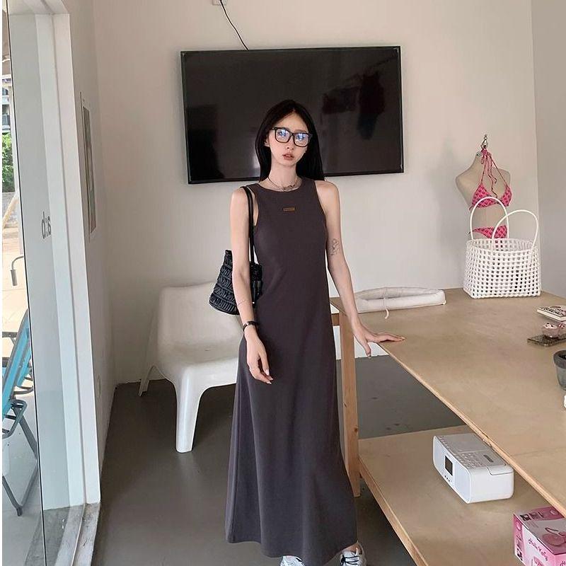 

Французский шик облегающее платье без рукавов: Уникальный приталенный вафельный трикотаж One Size [Recommended for up to 125 pounds]