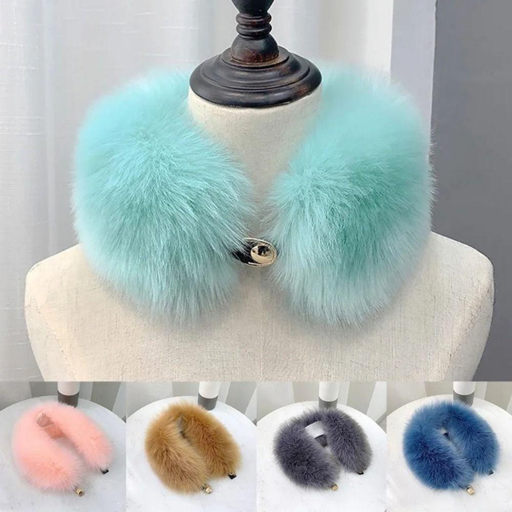 Winter Furry Fur Collar Plush Fake Fur Scarf New Faux Fox Fur Collar Shawl