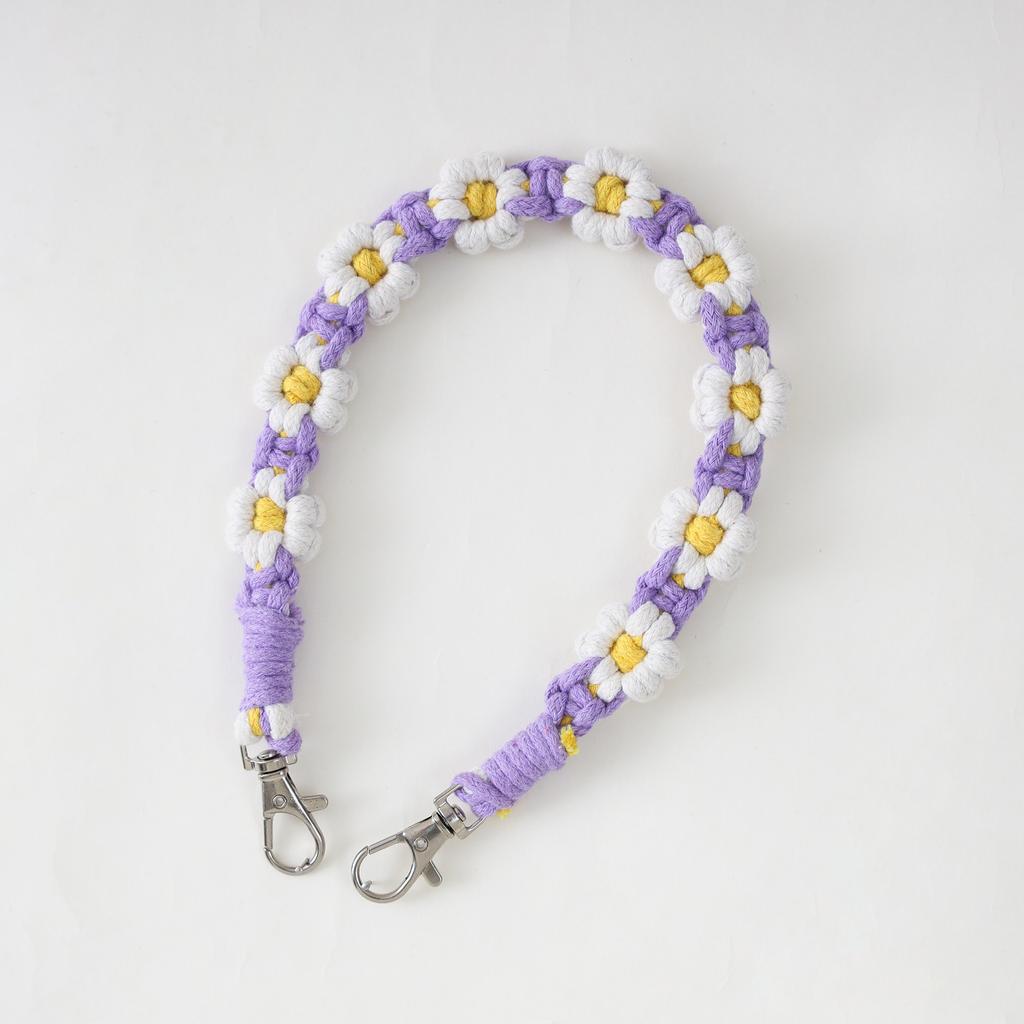 Nordic Style Hand-woven Small Daisies Cute Flowers Stanley Water Cup with Water Cup Rope Cup Cover Silicone Ring