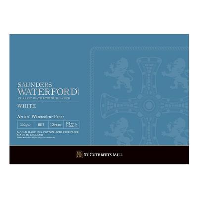 Hârtie acuarelă Holbein Waterford EHBH-F4 albă fină 300g, format F4, tip bloc, 12 coli, legare 270963