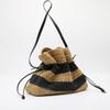 New Striped Crochet Bag Single-shoulder Tote Straw Bag Closed Women's Crossbody Bucket Bag Woven Beach Bag ARI