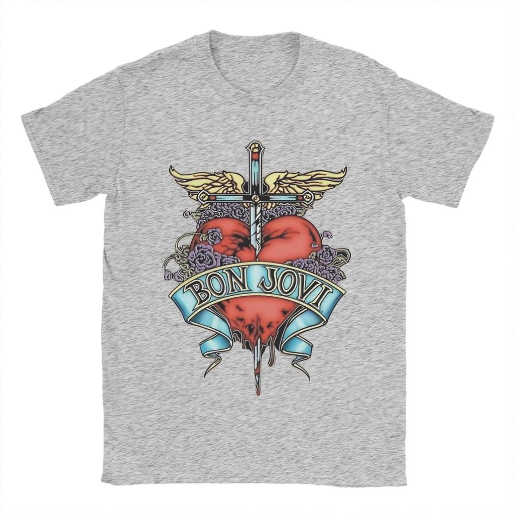 Men's Bon Jovi jon bon jovi  T Shirt  Cotton Tops Novelty Short Sleeve Round Collar Tee Shirt 6XL T-Shirt