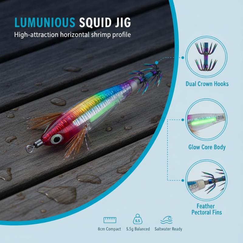 1Pcs Horizontal Octopus Cuttlefish Wood Shrimp Hard Bait Artificial Wobbler With 3D Glow Eyes Squid Jig Fishing Lure