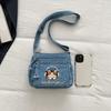 Kätzchen Bestickt Handy Tasche Jeans Tasche Damen Schulter Crossbody Tasche