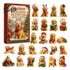 Christmas Advent Calendar 2026 Dog Calendar, 24-Day Acrylic Ornament Set with Mini Puppy Kids Gifts Figures, 2D Flat Tree Hanging Countdown