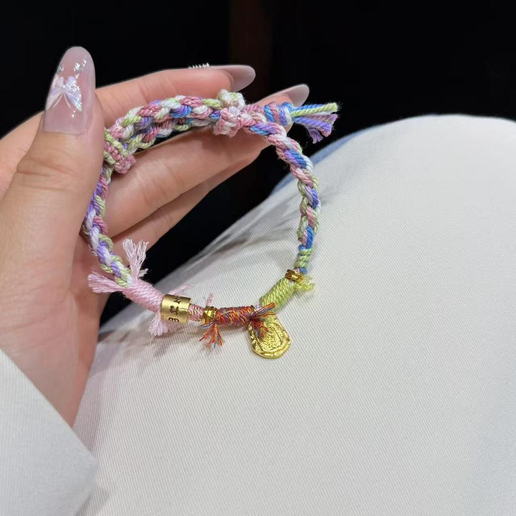 Five-Color Woven Cotton Tassel Bracelet - Ethnic-Style Dragon Boat Festival Accessory