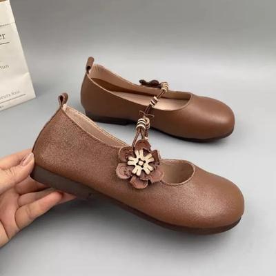 Modne Damskie Buty 2024 Outdoor Mary Janes Damskie Baleriny Casualowe Codzienne Baleriny Damskie Aplikacje Wsuwane Okrągły Nosek Buty z Miękką Podeszwą Damskie