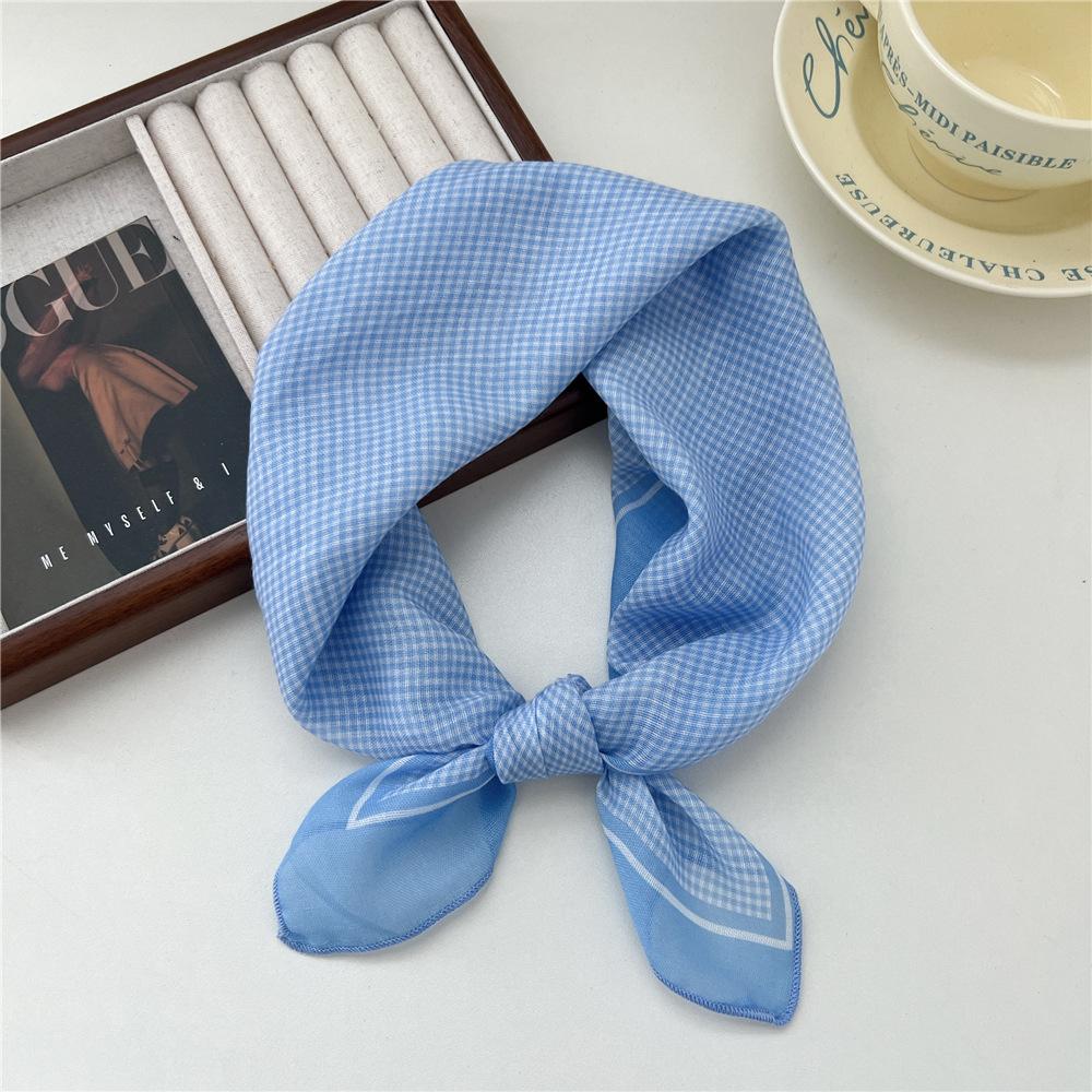 Liten fyrkantig scarf i bomull och linne Sidenhalsduk Dam Vår och höst Ny stil Konstnärlig och mångsidig Mode Temperament Huvudband Scarf