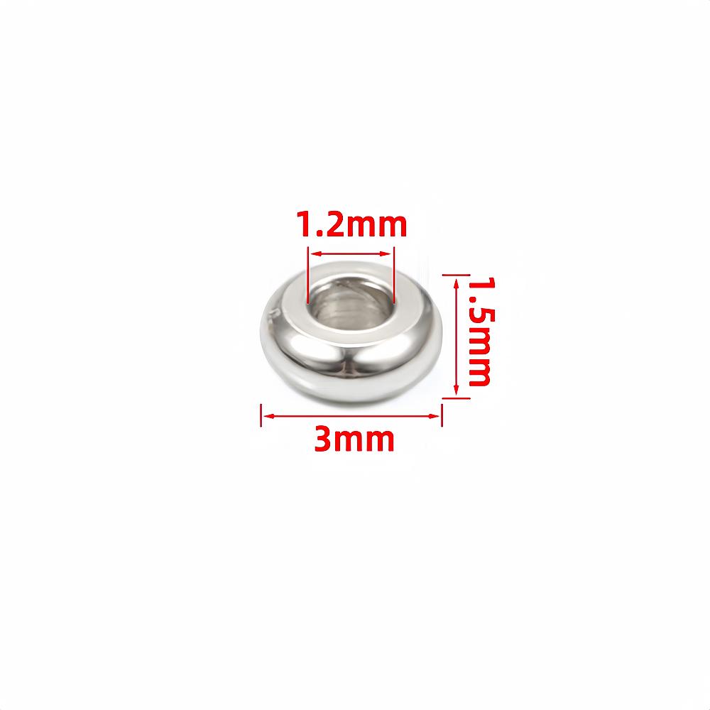 20/30PCS 3-9mm Stainless Steel Charm Spacer Beads Flat Round Loose Hole Beads for DIY Jewelry Bracelet Making Supplies Accessory 20PCS