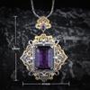 BELLA BOX Italian Court Style Lace Hollowed-out Weave Carved Gold Process Amethyst Pendant Suitable For Ladies Banquet Party Fashion Jewelry