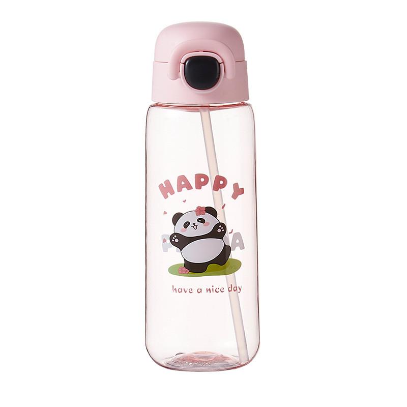 

Panda Cartoon Plastic Cup With Sealing Leakproof Lid For Kids And Home Use 600ml