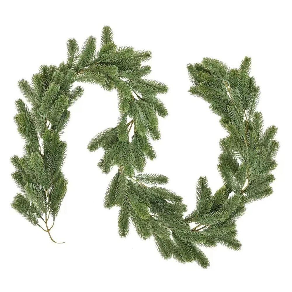 2M Artificial Pine Garland Home Deco Seasonal Faux Greenery Garland Real Touch Imitation Plant Winter Pine Garland Fireplaces