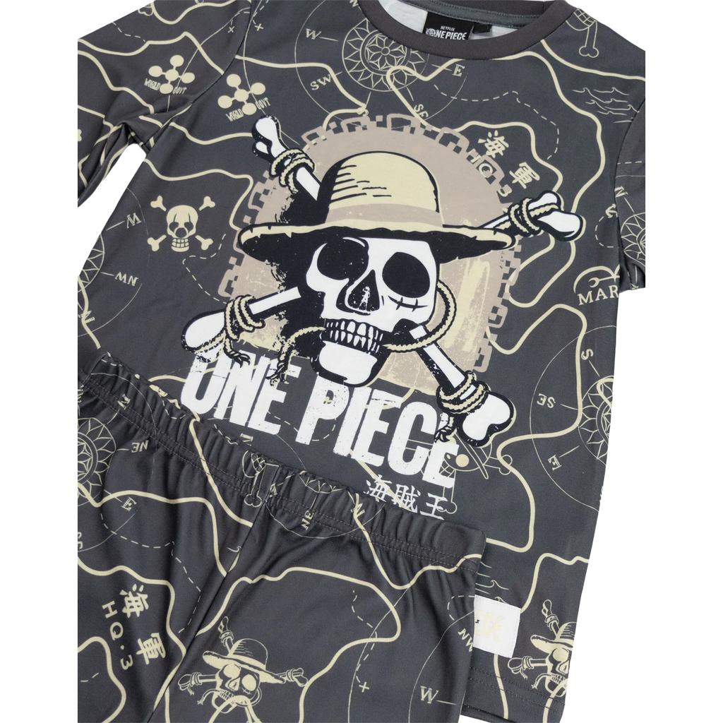 One Piece Boys Logo Long-Sleeved Long Pyjama Set