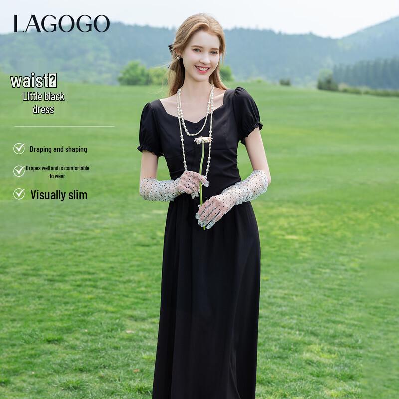 LAGOGO Hepburn Style Elegant Black Dress Size 3