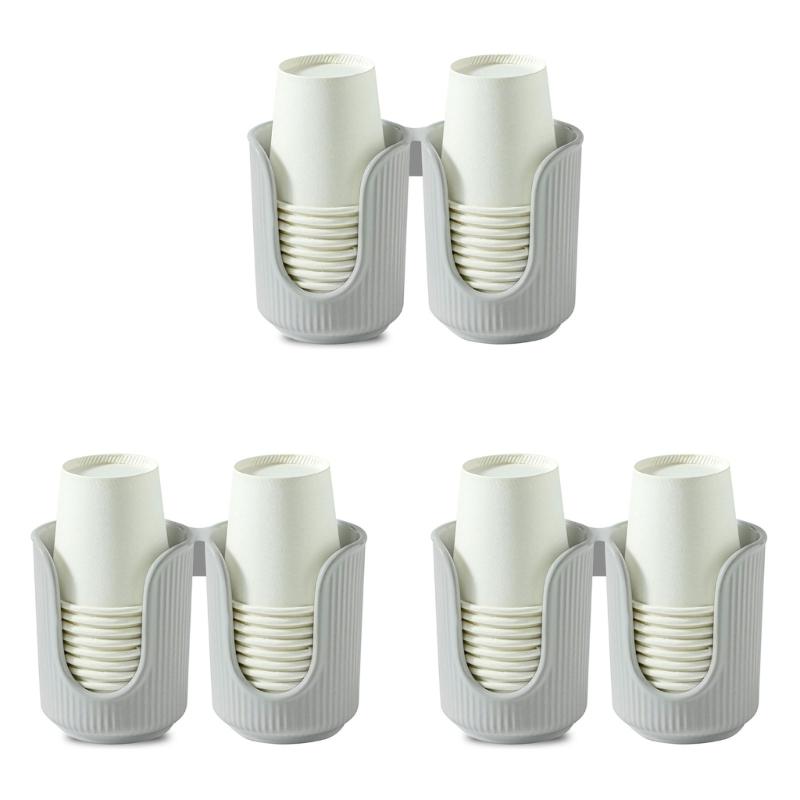 Set of 3 Elegant Paper Cup Organizers with Double Tubes Designs Home Decoration Portable for Household Easy Access