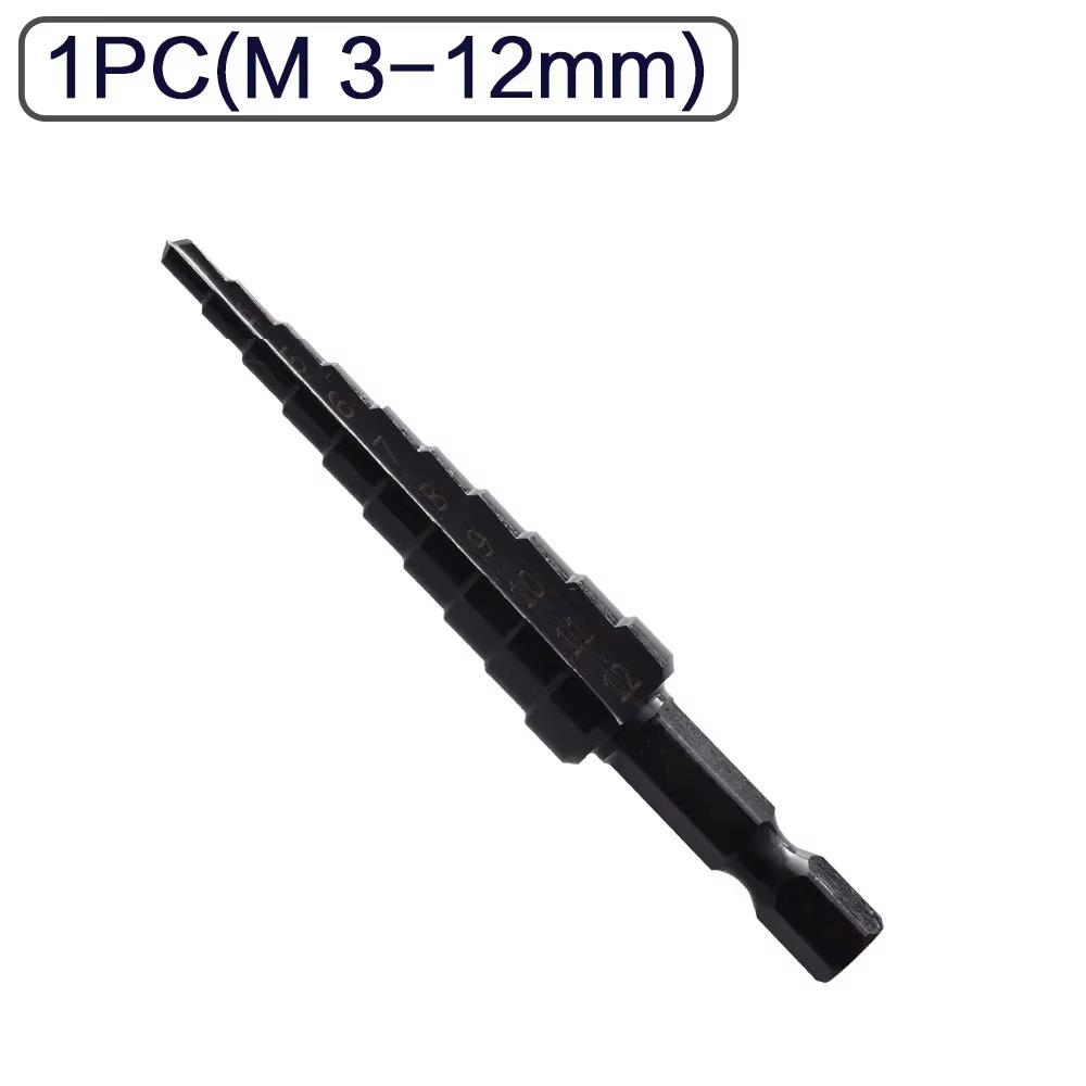 1/4" Hex Shank Step Drill Bit 4-12mm/4-20mm/4-32mm Cone Titanium Coated Metal Hole Cutter HSS High Speed Steel Quick Change