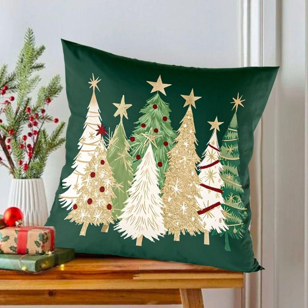 Xmas Trees Pattern Cushion Cover Home Textile Cushion Pillowcase  New Year Gifts