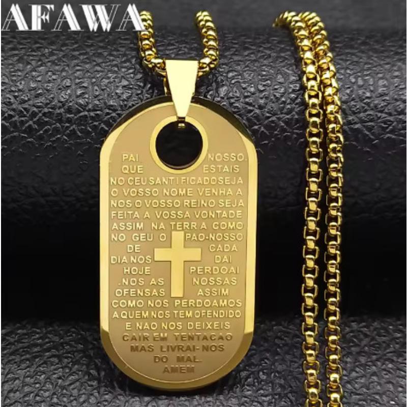 Кулон Мужская Мода Простой Квадратный Бренд Крест Ювелирное Изделие Ожерелье 50CM