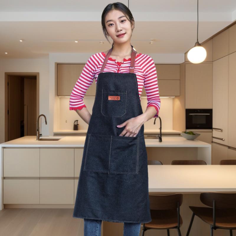 Nordic Labor Protection Denim Apron for Home and Kitchen Use - Adult Korean Style