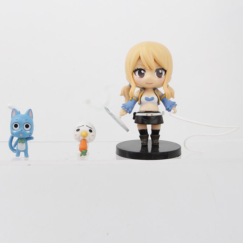 5Pcs/1Set Anime FAIRY TAIL Figure Etherious Lucy Heartfilia Model toys Erza Scarlet Gray Fullbuster Set Collection Doll Gift